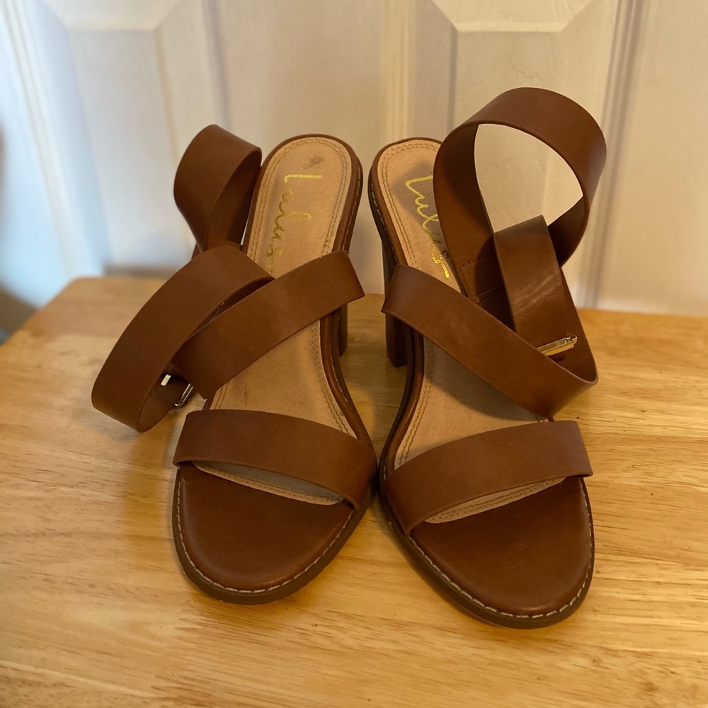 Lulus Strappy Sandal Heels, 7.5, Worn once.